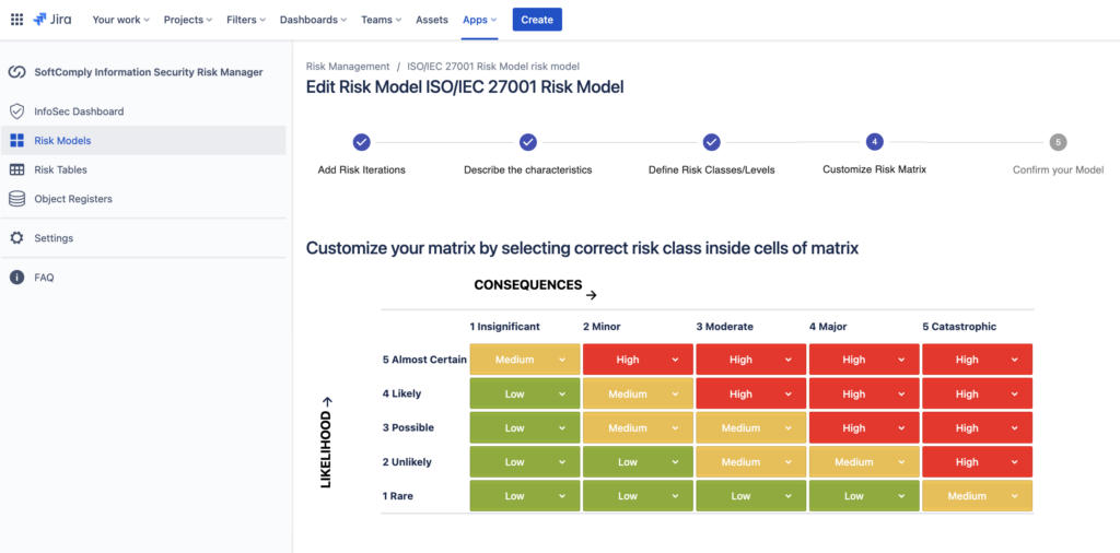ISO 27001 information security risk management in jira