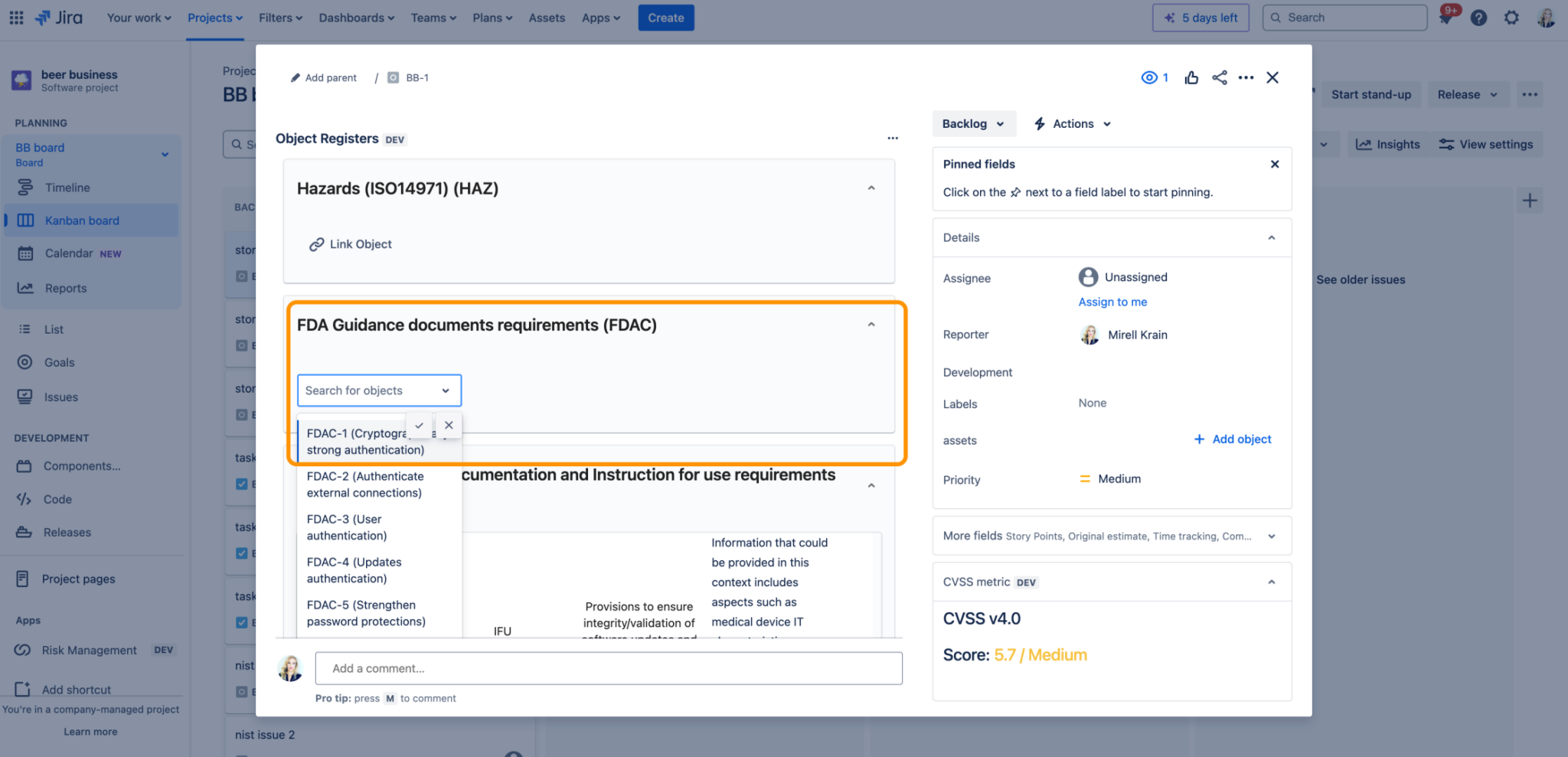 Advanced Cybersecurity Risk Management in Jira Cloud